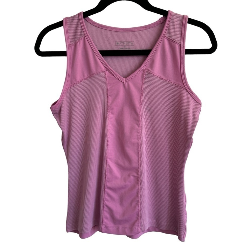 Athleta Purple Pink V-Neck Workout Tank, Size XS